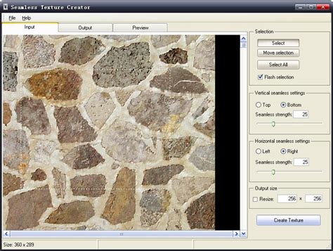 Seamless Texture Creator Main Window - EArt Media Software - Seamless Texture Creator is a easy ...