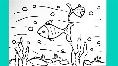 Very Easy Underwater Scenery Drawing for Beginners | Draw Underwater Step by Step - YouTube