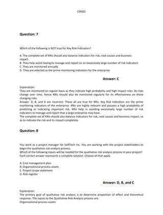 CRISC Exam Questions | PDF