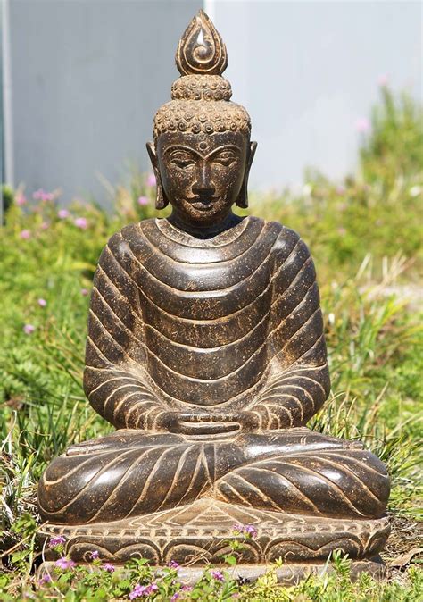 Stone Meditating Garden Buddha Statue 29" (#85ls108): Hindu Gods ...