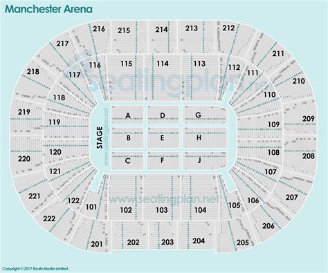 Manchester Arena Detailed Seating Plan