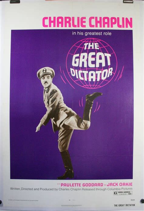 GREAT DICTATOR, Original Charlie Chaplin Movie Poster - Original ...