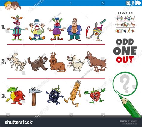 Cartoon Illustration Odd One Out Picture Stock Vector (Royalty Free ...