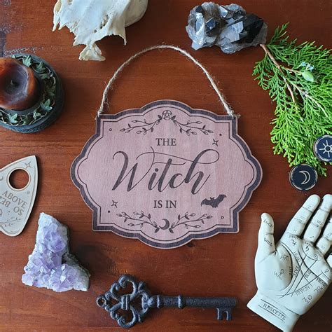 The Witch is in Sign Wood Sign // in Out Business Sign // - Etsy