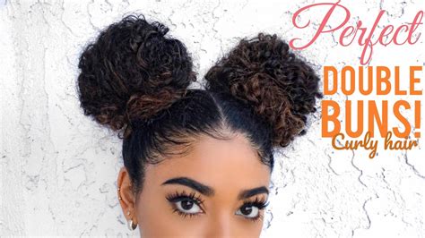 PERFECT DOUBLE BUNS - CURLY HAIR | jasmeannnn - YouTube