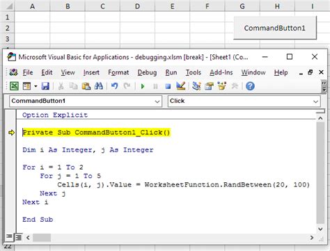 Debugging in Excel VBA