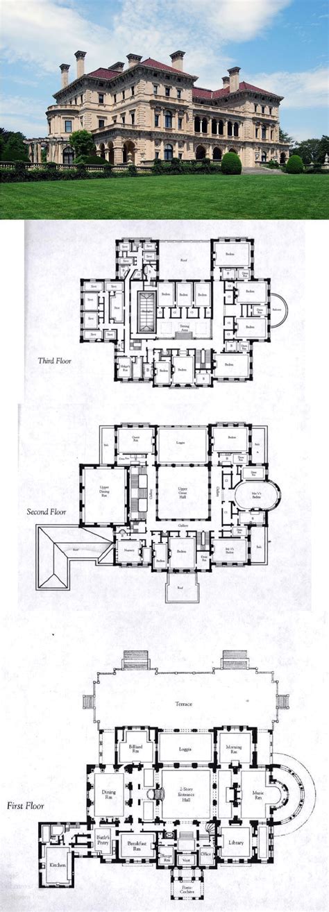 Floorplans for Gilded Age Mansions. - SkyscraperPage Forum The Breakers ...