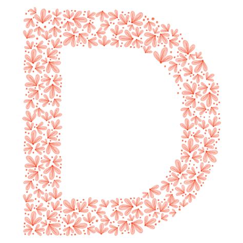 Alphabet Letter D White Transparent, Letter D Alphabet Flower Design, Letter D, Alphabet D ...