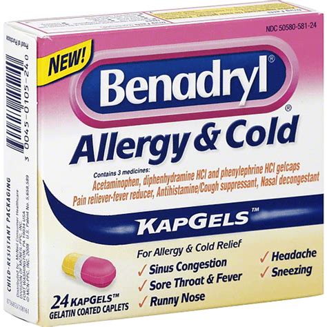 Benadryl Allergy & Cold, KapGels | Shop | Superlo Foods