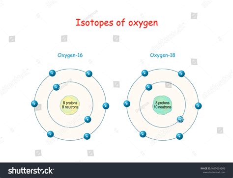 Isotopes Oxygen Structure Atome Labeled Scheme Stock Vector (Royalty ...