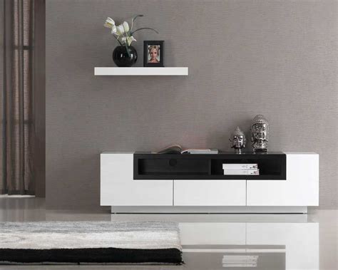 White Gloss TV Stand with Dark Oak Shelves Chesapeake Virginia J&M-TV002