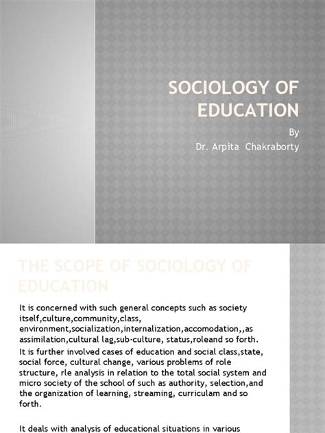 Sociology of Education | PDF | Sociology | Institution