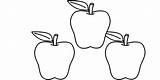 Apple Outline Preschool Coloring Blank Trace Templates Template  sketch template