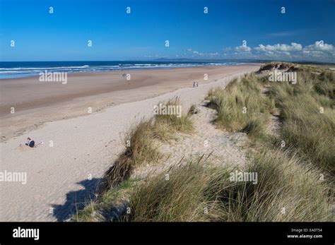 Lossiemouth beach from dunes, Moray Firth, Highland, Scotland Stock ...