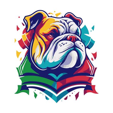 Bulldog Dog Mascot Character Logo Design with Badges Stock Vector - Illustration of sport ...