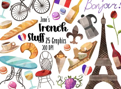 Watercolor French Culture Clipart ~ Illustrations ~ Creative Market