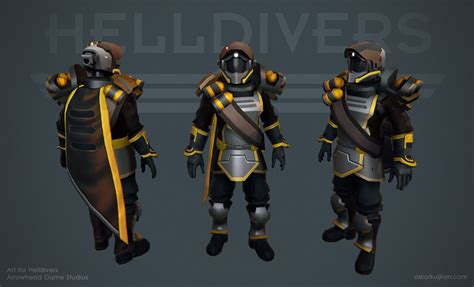 ArtStation - HELLDIVERS - Armor Sets, Skarfox Studios | Armor, Sci fi art, Top down game