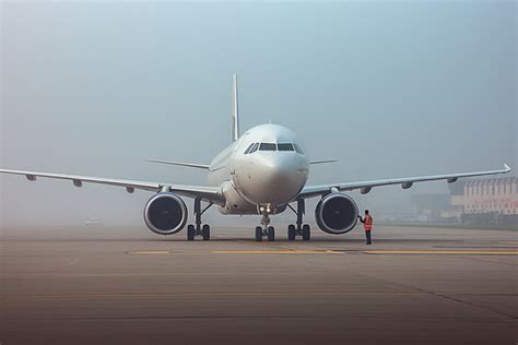 An Airplane Approaching A Runway In A City Background, Airplane Landing System, Hd Photography ...