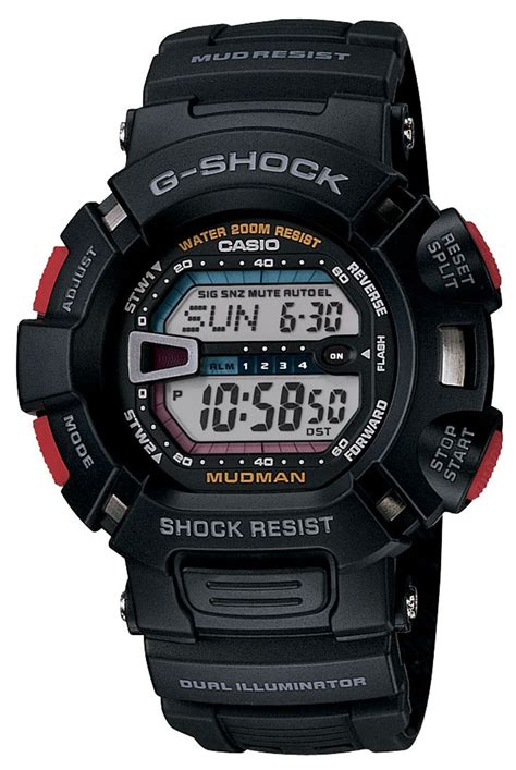 Casio G-Shock Men's Mudman Digital Black Resin Band Sport 52mm Watch ...