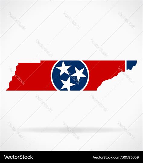 Tennessee tn state flag map Royalty Free Vector Image