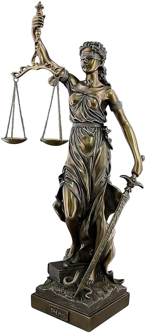 Goddess of Justice Themis Lady Justica Statue Sculpture Figur Bronze Finish 20cm | eBay