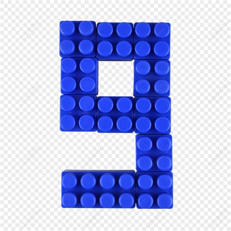 Cube Number 9 Blue Building Block Puzzle Creativity,cube Blocks,building Blocks PNG Picture And ...