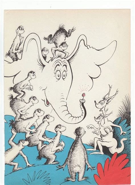 Dr Seuss Vintage print Horton Hears a Who happy ending clover 8x11 wall art 1950s graphic print ...