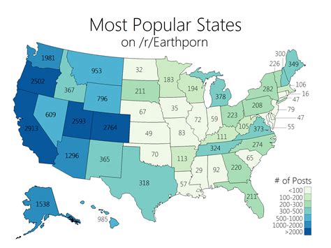 The Most Naturally Beautiful States, according to /r/Earthporn | Map ...