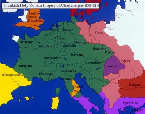 Frankish Holy Roman Empire of Charlemagne - Map