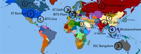 IITs on World Map: Which Country Your IIT Represents? - askIITians Blog ...