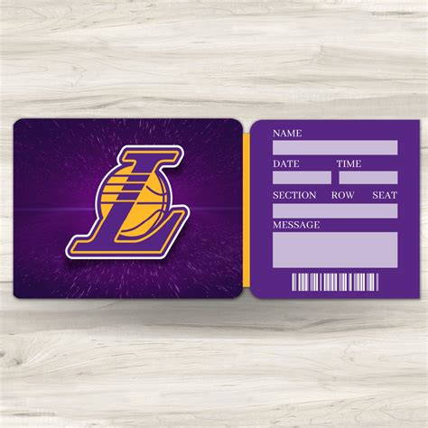 Printable Los Angeles Lakers Tickets Basketball NBA Faux Game | Etsy Canada