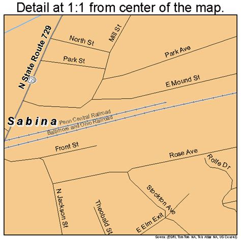 Sabina Ohio Street Map 3969400