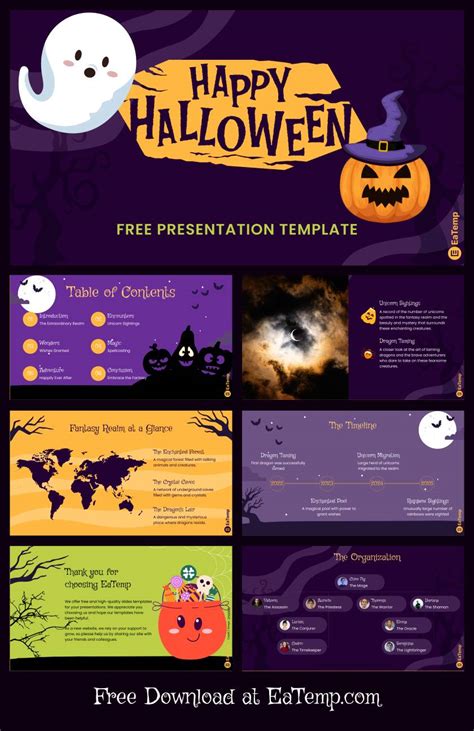 Free Halloween PowerPoint Presentation Template & Google Slides Theme - EaTemp