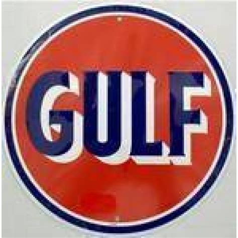 Gulf Gasoline Logo Emblem Circular Sign