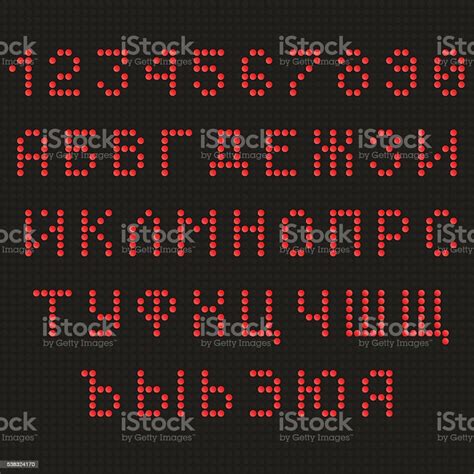 Red Digital Led Font Stock Illustration - Download Image Now - Alphabet ...