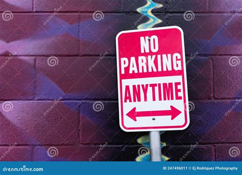 No parking anytime sign stock image. Image of design - 247496011