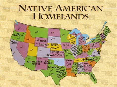 USA Native American Homelands Map Postcard in 2021 | Native american tribes map, Native american ...