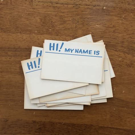 Hi My name is sticker tags set vintage set of 15 NOS hello | Etsy