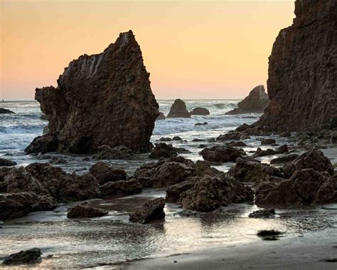 Southern California Rocky Beach at Sunset Photography Ocean