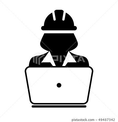 Contractor icon vector male construction service - Stock Illustration [49487342] - PIXTA