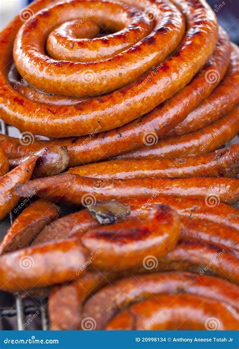 Barbecue Sausage on a Grill Stock Photo - Image of focus, food: 20998134