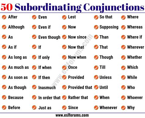 Conjunctions: List of Conjunctions in English with Useful Examples - ESL Forums