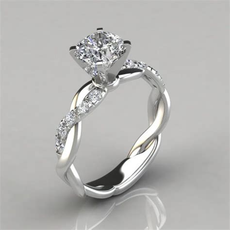 Twist Cushion Cut Engagement Ring - PureGemsJewels