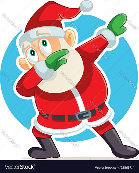 Funny dabbing santa claus cartoon Royalty Free Vector Image