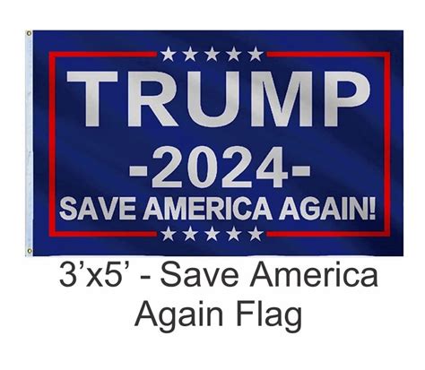 Trump 2024 Flag - Save America Again - Blue - Recognitions - Home of Morgan House Woodprojects