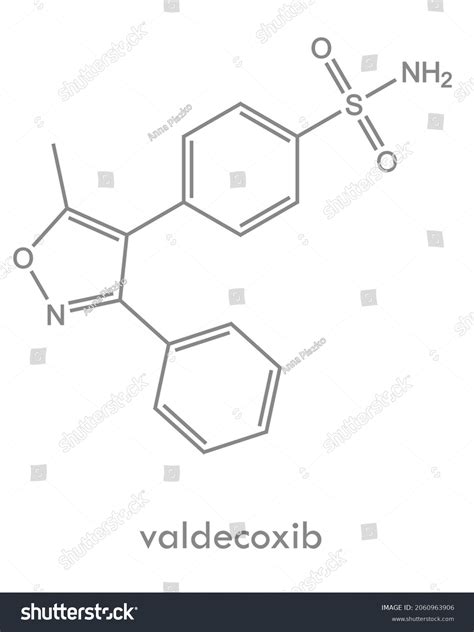 Valdecoxib Structure Nonsteroidal Antiinflammatory Drug Molecule Stock Vector (Royalty Free ...