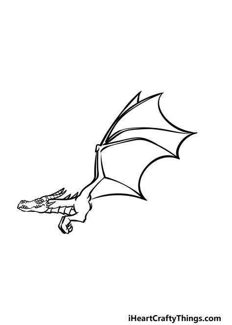 How To Draw A Dragon Flying Step By Step Easy