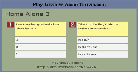 Trivia Quiz : Home Alone 3