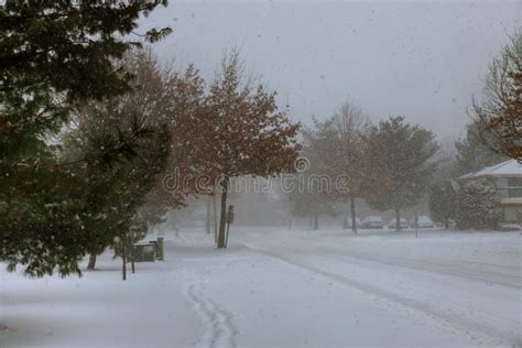 Winter Scene of a Snow Storm in this Central New Jersey Neighborhood ...