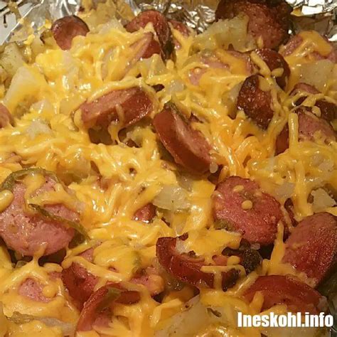 Cheese Potato & Smoked Sausage Casserole | InesKohl Kitchen